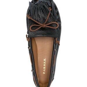 PAROSH Black Leather Moccasins (size 7)